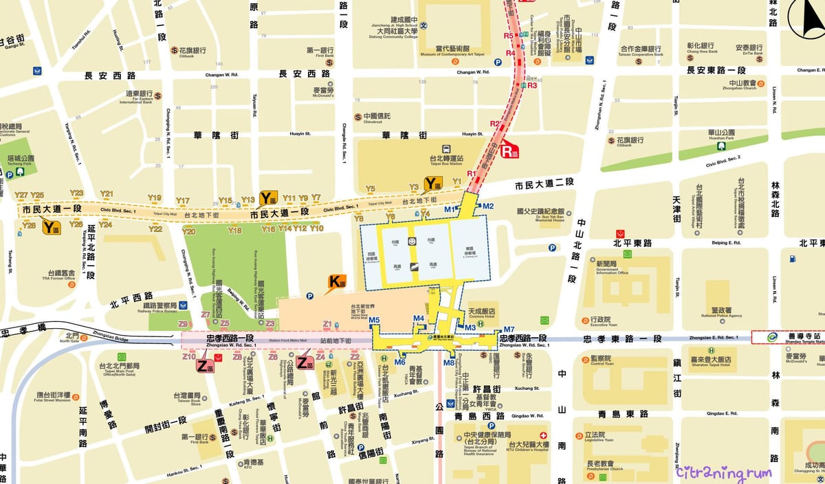 harta e Taipei city mall
