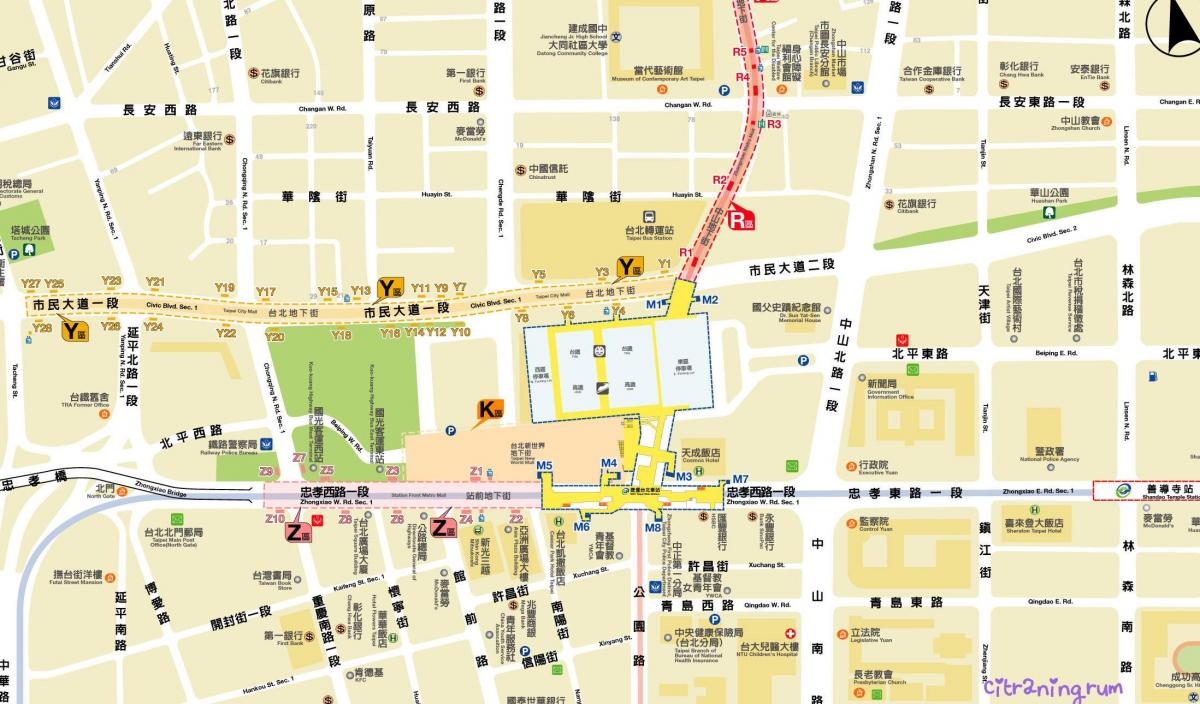 harta e Taipei city mall