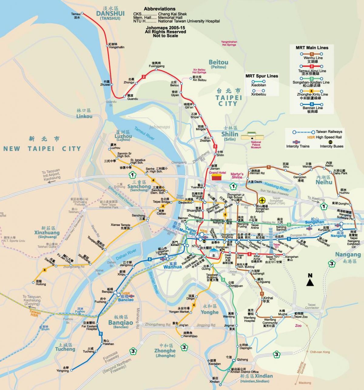 Taipei hartë të qytetit