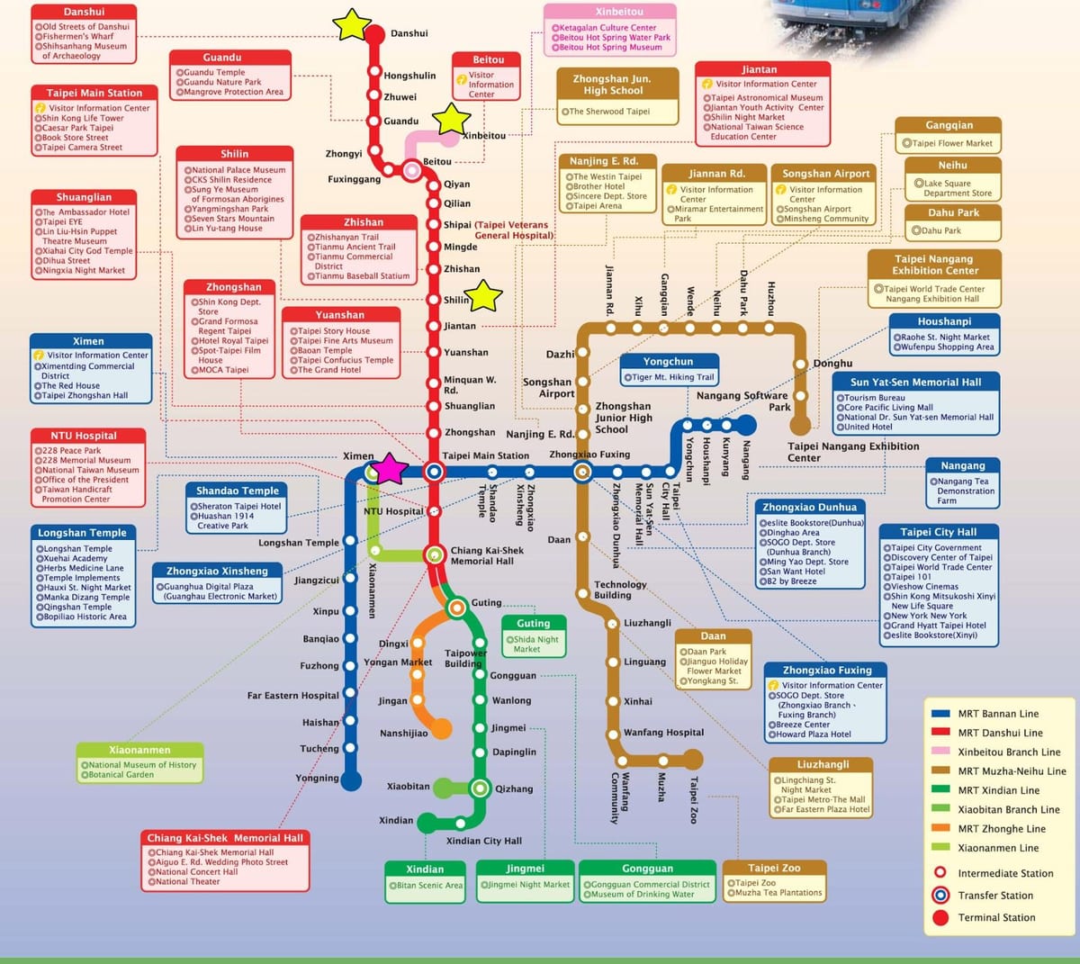 harta e Taipei lokale tren