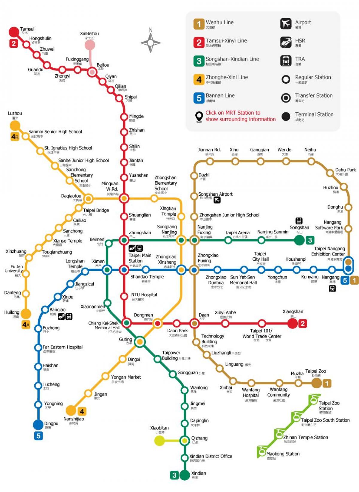 Taipei stacioni hekurudhor hartë