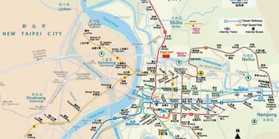 Taipei hartë të qytetit