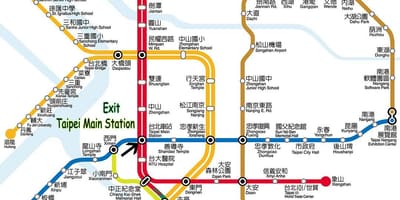 Taipei kryesore të stacionit të trenit hartë