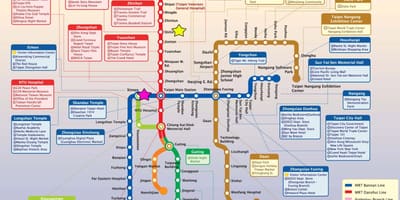 Harta e Taipei lokale tren