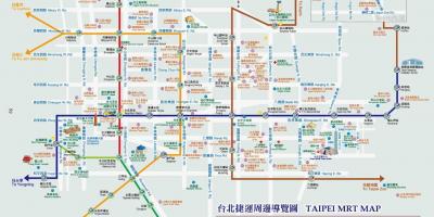 Taipei metro hartë me atraksionet