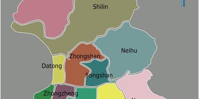 Taipei qytetit e qarkut hartë