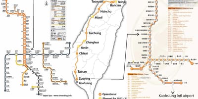 Harta e Taipei shpejtësi të lartë stacioni hekurudhor