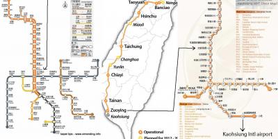 Harta e Taipei shpejtësi të lartë stacioni hekurudhor